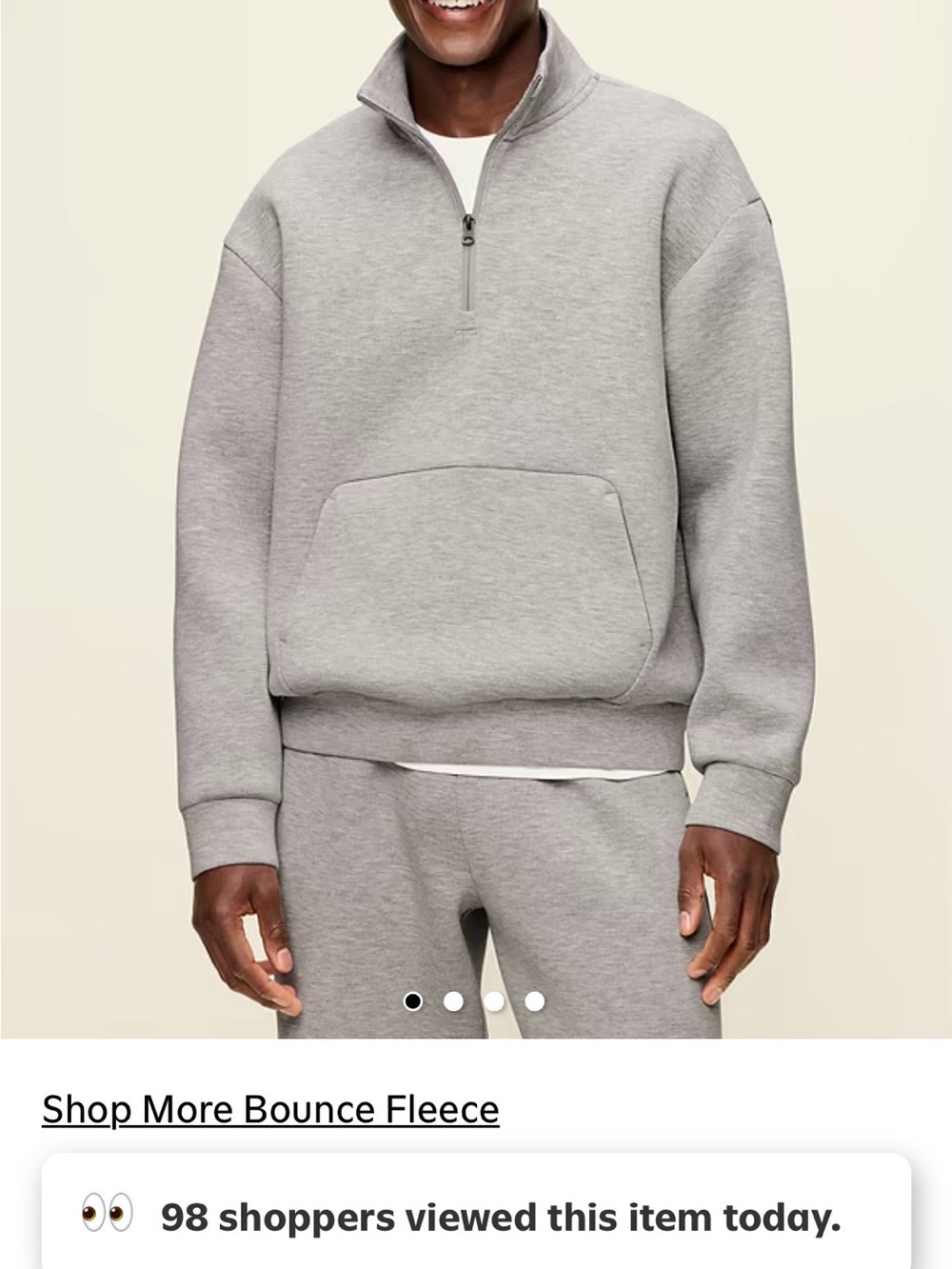 Men's old navy Quarter-Zip Fleece Pullover Sweatshirt - Gray
